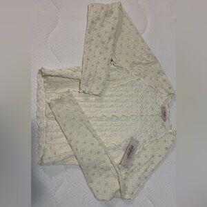 Adelie Cream Textured Long Sleeve Top